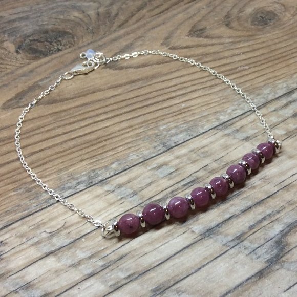 Lepidolite anklet, Sterling Silver, crystal healing - Picture 1 of 8